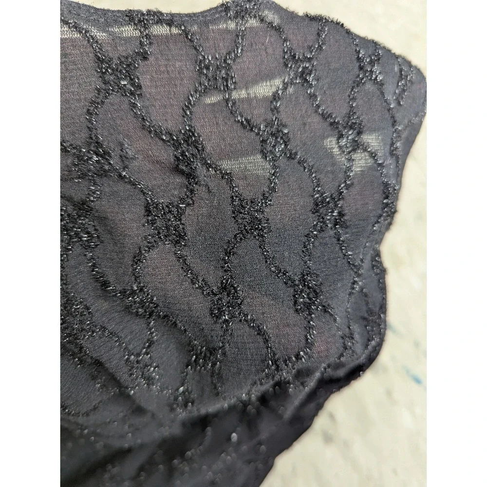 Up Front Vintage 90s Black Textured Nylon Bodycon Maxi Dress Indie Sleaze Small - Picture 5 of 10